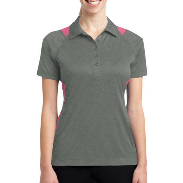 Ladies Heather Colorblock Polo Thumbnail