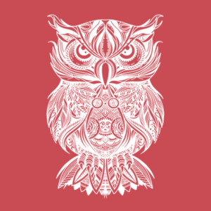 Tribal Owl 1(White) - Unisex Premium Cotton T-Shirt Design