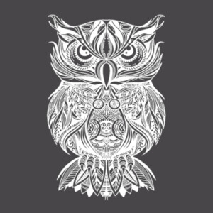 Tribal Owl 1(White) - Youth Premium Cotton T-Shirt Design