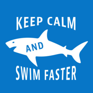 Keep Calm and Swim Faster 1 (White) - Unisex Premium Cotton T-Shirt Design