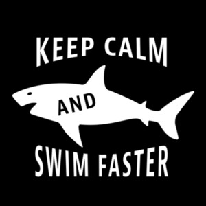 Keep Calm and Swim Faster 1 (White) - Women's Premium Cotton T-Shirt Design
