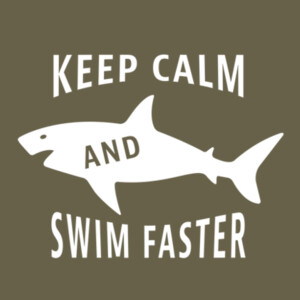 Keep Calm and Swim Faster 1 (White) - Unisex Premium Cotton Long Sleeve T-Shirt Design