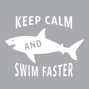 Keep Calm and Swim Faster 1 (White) - Unisex Premium Fleece Pullover Hoodie Design