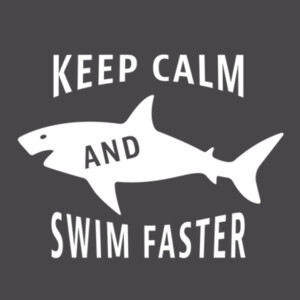 Keep Calm and Swim Faster 1 (White) - Youth Premium Cotton T-Shirt Design