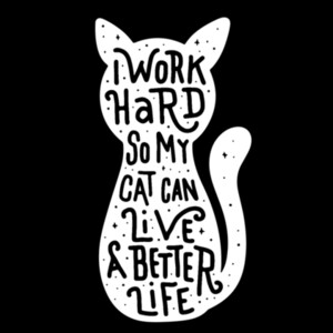 I Work Hard For My Cat 1 (White) - Women's Premium Cotton T-Shirt Design
