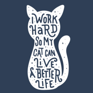 I Work Hard For My Cat 1 (White) - Unisex Premium Fleece Crew Sweatshirt Design