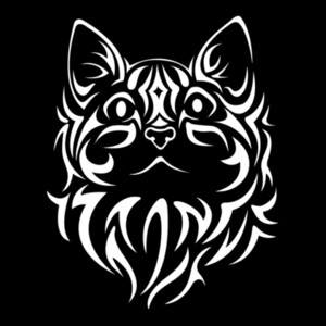 Tribal Cat 1 (White) - Women's Premium Cotton T-Shirt Design