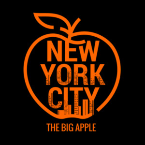 The Big Apple NYC (Orange) - Unisex Premium Cotton Long Sleeve T-Shirt Design