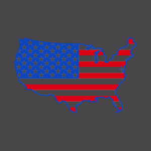 USA Map (Red Royal) - Youth Premium Cotton T-Shirt Design