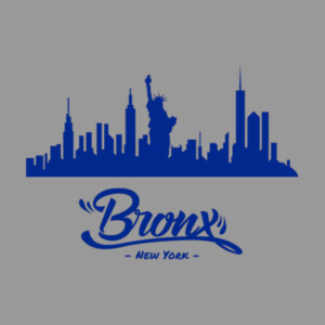 Bronx NYC Navy - Unisex Premium Cotton Long Sleeve T-Shirt Design