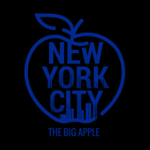 The Big Apple NYC Navy - Youth Premium Cotton T-Shirt Design