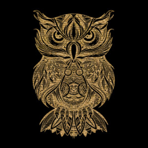 Tribal Owl Vegas (Gold) - Women's Premium Cotton T-Shirt Design