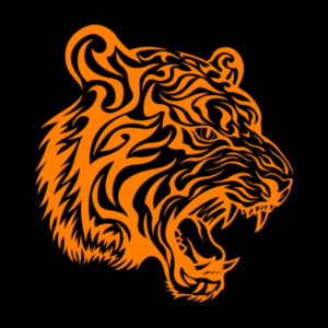 Tiger Face (orange) - Unisex Premium Cotton T-Shirt Design