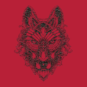 Tribal Wolf (Black) - Women's Premium Cotton T-Shirt Design
