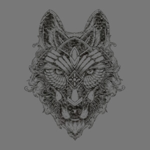 Tribal Wolf (Black) - Unisex Premium Fleece Crew Sweatshirt Design