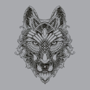 Tribal Wolf (Black) - Unisex Premium Fleece Pullover Hoodie Design