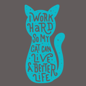 I work hard for my cat  (Aqua 1) - Unisex Premium Fleece Crew Sweatshirt Design