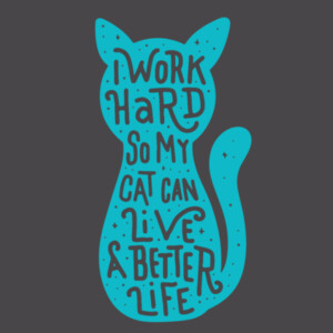 I work hard for my cat  (Aqua 1) - Youth Premium Cotton T-Shirt Design