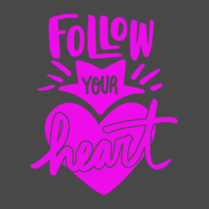 Follow Your Heart Passion (Pink) - Unisex Premium Cotton Long Sleeve T-Shirt Design