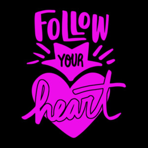 Follow Your Heart Passion (Pink) - Unisex Premium Fleece Pullover Hoodie Design