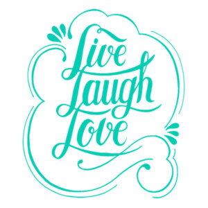 Live Love Laugh (Aqua) - Unisex Premium Cotton T-Shirt Design