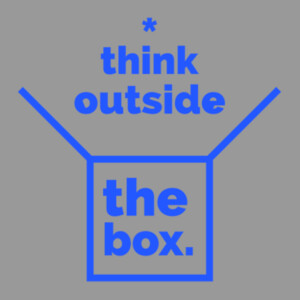 Think Outside the Box (Royal) - Unisex Premium Cotton T-Shirt Design