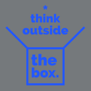 Think Outside the Box (Royal) - Unisex Premium Fleece Crew Sweatshirt Design