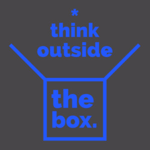 Think Outside the Box (Royal) - Youth Premium Cotton T-Shirt Design