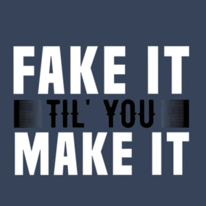 Fake It Make It (White) - Unisex Premium Cotton Long Sleeve T-Shirt Design
