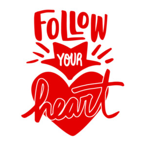 Follow Your Heart (Red) - Unisex Premium Cotton T-Shirt Design