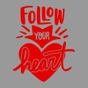 Follow Your Heart (Red) - Women's Premium Cotton T-Shirt Design