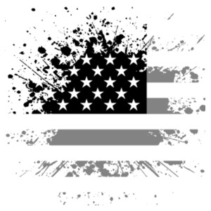 Distressed Flag (Black Grey) - Unisex Premium Cotton T-Shirt Design