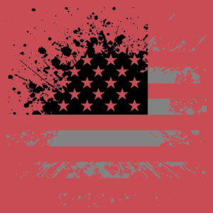 Distressed Flag (Black Grey) - Women's Premium Cotton T-Shirt Design