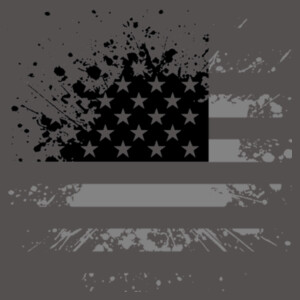 Distressed Flag (Black Grey) - Women's Premium Cotton Slim Fit T-SHirt Design