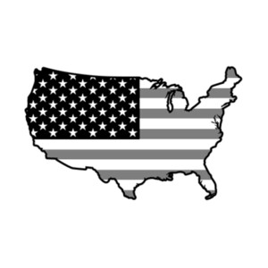 USA Map (Grey Black) - Women's Premium Cotton T-Shirt Design