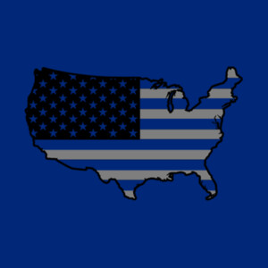 USA Map (Grey Black) - Unisex Premium Cotton Long Sleeve T-Shirt Design