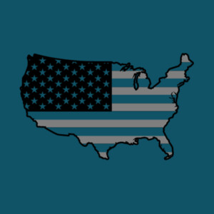 USA Map (Grey Black) - Unisex Premium Fleece Pullover Hoodie Design