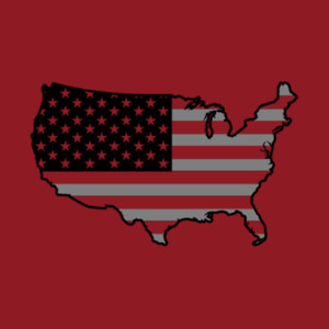 USA Map (Grey Black) - Youth Premium Cotton T-Shirt Design