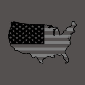 USA Map (Grey Black) - Women's Premium Cotton Slim Fit T-SHirt Design