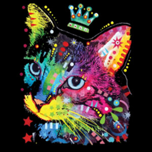 Neon Cat Queen - Unisex Premium Cotton T-Shirt Design