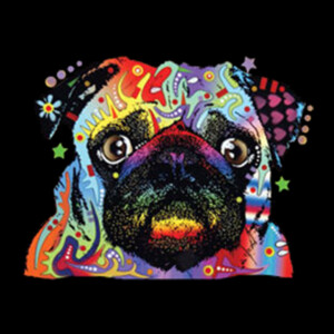 Neon Pug - Unisex Premium Cotton T-Shirt Design