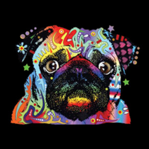 Neon Pug - Women's Premium Cotton T-Shirt Design