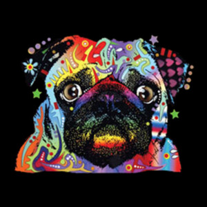 Neon Pug - Unisex Premium Cotton Long Sleeve T-Shirt Design