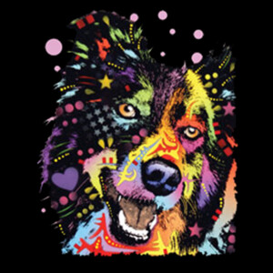 Neon Border Collie - Unisex Premium Cotton T-Shirt Design
