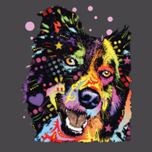 Neon Border Collie - Youth Premium Cotton T-Shirt Design