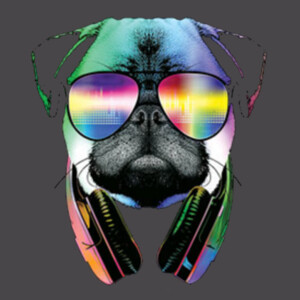 Neon Pug DJ - Youth Premium Cotton T-Shirt Design