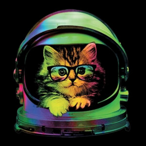 Neon Space Kitty - Unisex Premium Fleece Crew Sweatshirt Design