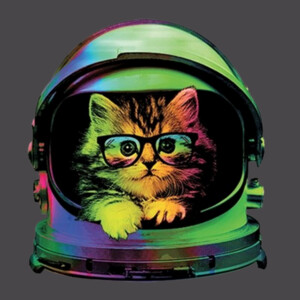 Neon Space Kitty - Youth Premium Cotton T-Shirt Design