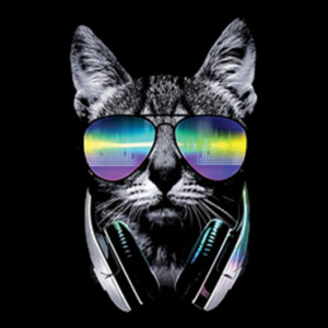 DJ Cat - Unisex Premium Cotton T-Shirt Design
