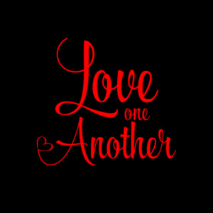 Love One Another Red - Unisex Premium Fleece Crew Sweatshirt Design